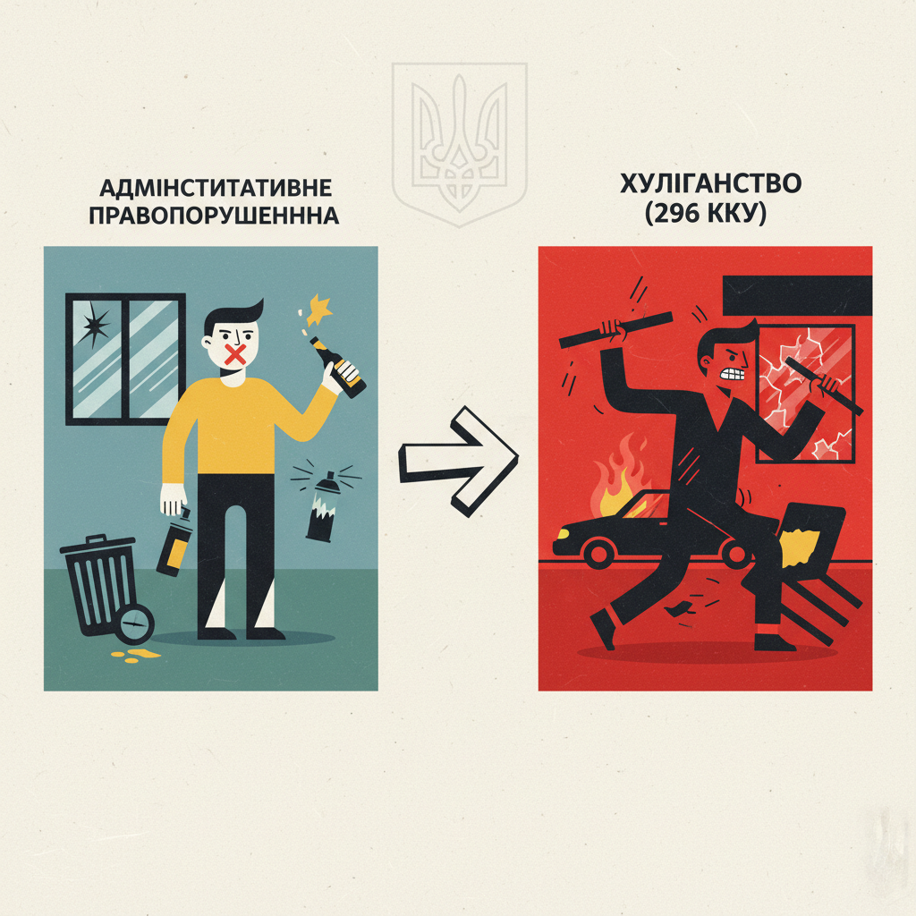 Чем хулиганство по УК Украины отличается от административного правонарушения — иллюстрация к статье «296 кку украины»